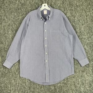 Brooks‎ Brothers 346 Mens Dress Shirt 16 1/2, 2/3 Blue Check Button Up Non Iron